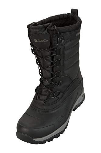 Mountain Warehouse Botas de Nieve para Hombre Snow Peak High - Parte Superior de Ante, Impermeable, Transpirable, Forro de Microfibra, talón y Tope Moldeados - Invierno Carbón 44