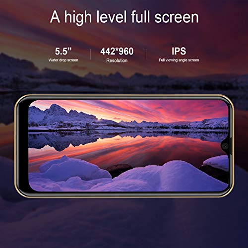 Moviles Libres Baratosde 5,5''Pulgadas Android 10.0 Certificado por Google GMS 3GB RAM 32GB/128GB ROM Smartphone Libres Quad Core Teléfono Móvil 3400mAh Moviles Barats y Buenos 4G (Oro)