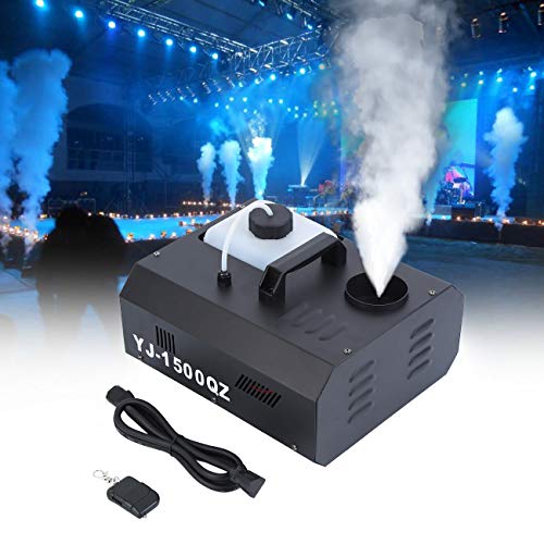 MuGuang 1500 W DMX Vertical de máquina de niebla humo eléctrica 2L con mando a distancia Fog Machine para Stage Wedding Disco DJ Bar Party Rocíe hasta aprox. 5 m