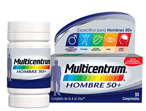 Multicentrum Hombre 50+, Complemento Alimenticio con 13 Vitaminas y 11 Minerales, para Hombres a partir de los 50 años - 90 Comprimidos