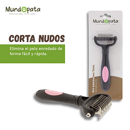 Mundopata Pack 3 Cepillos Perro y Gato y Peine Perro de Color Rosa - Cepillo Perro Pelo Largo Ideal para tu Mascota - Revitaliza el Pelo Muerto con el Peine para Perro y Gato