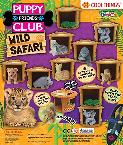 MVS Wholesale Paquete de 10 Animales Salvajes de Safari, Cada Bola Sorpresa Incluye cabaña y Pegatinas de los Creadores de Puppy Club - Ideal para llenar Bolsas de Fiesta