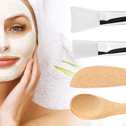 MWOOT Brocha para Aplicar Mascarilla Facial, Kit de Herramientas de Mascarilla de 5 Piezas con Cepillos de Mascarilla y Tazón de Mascarilla Facial para Mascarilla de Arcilla y Geles DIY