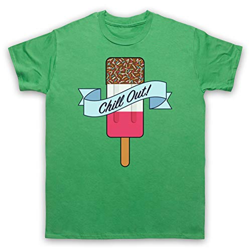 My Icon Art & Clothing Chill out Retro Fab Ice Lolly Camiseta para Hombre, Verde, 2XL