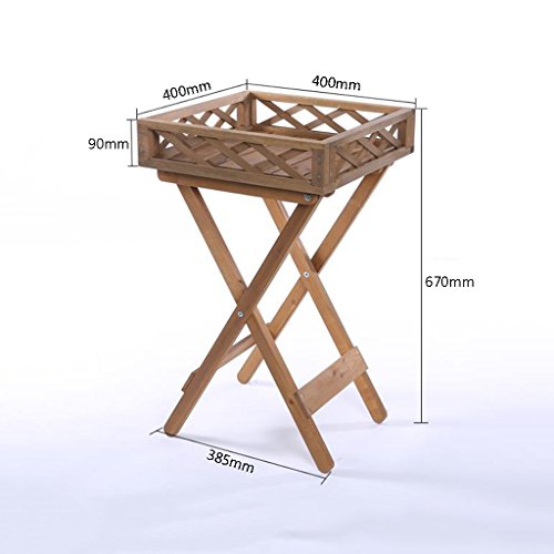 Myhj-Flower stand Desmontable Cuadrado Soporte de Flor Macizo de Madera Maceta Estante de exhibición Pequeño Escritorio Bonsai Balcón Sala de Estar Mesa de té Vintage Interior Exterior