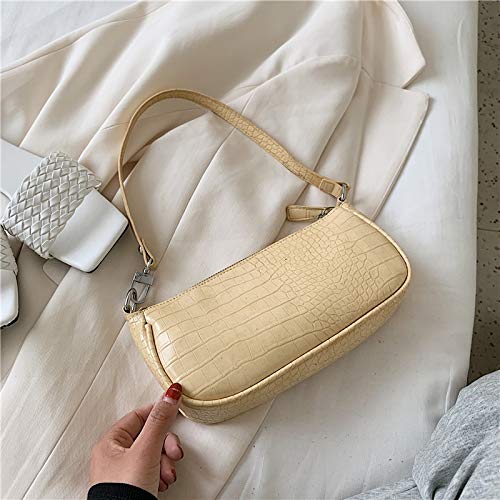 N / A Bolsos Retro para Mujeres Bolsos y Bolsos de Moda Vintage Bolsos subaxilares pequeños para Mujer Mini Bolso de Hombro de Verano Clut 27 * 14 * 5 cm