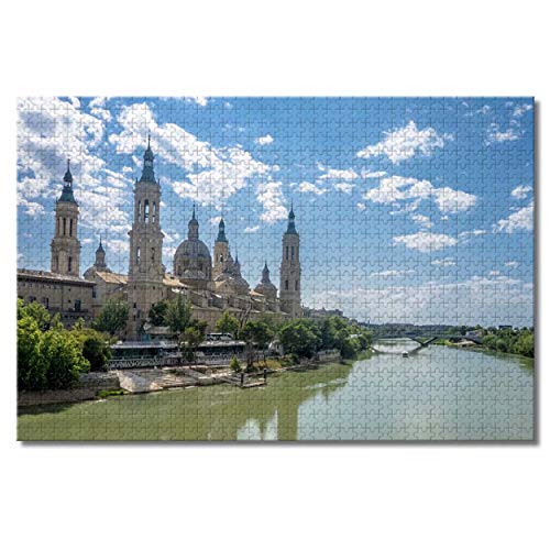 "N/A" España Catedral de Zaragoza Rompecabezas para Adultos Niños 1000 Piezas Juego de Puzzles de Madera para Regalos Decoración del hogar Recuerdos Especiales