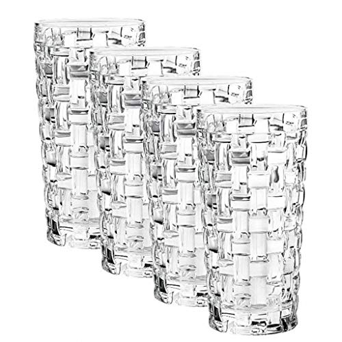 Nachtmann Dancing Stars Bossa Nova Vaso Largo Set, Set 4 Piezas, Vaso de Agua, Vaso de Jugo, Cristal, Al 15 cm, 395 ml, 0092075-0