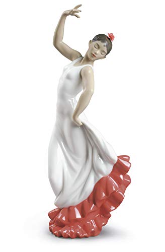 NAO Figura con Arte Español (Blanco-Rojo). Bailarina de Porcelana