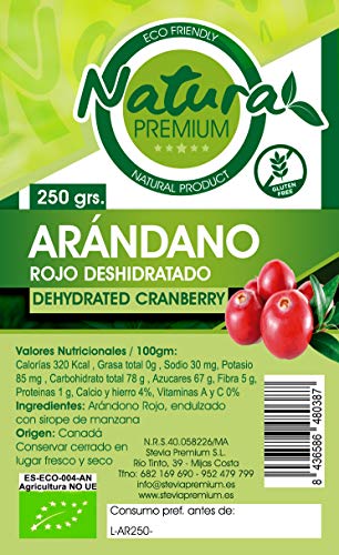 Natura Premium Arándano Rojo Endulzado Con Sirope De Manzana - Bio 250 g