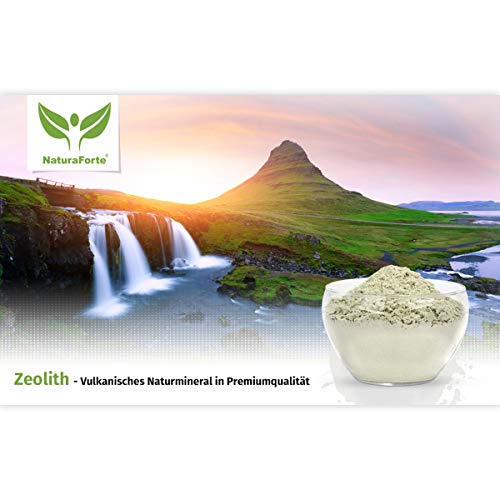 NaturaForte Polvo de zeolita 500g - Clinoptilolita 95%, molido Extra Fino de Primera Calidad, sin aditivos, Roca volcánica Pura y Natural. Probado y controlado en Alemania