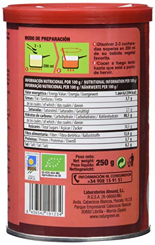 NaturGreen Preparado vegetal con cacao ecológico - 250 gr.