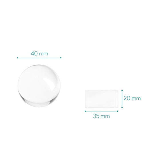 Navaris Bola de Cristal para fotografía - Esfera con Soporte - Bola de Vidrio K9 Transparente para decoración - Ø 40MM
