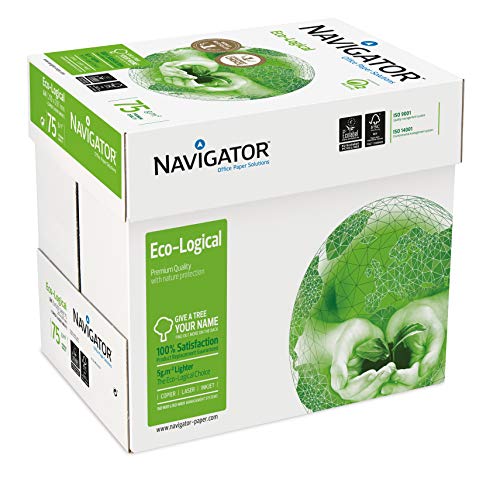Navigator Eco-Logical - Papel de impresión 2500 hojas (A4, 5 x 500 hojas, 75 g/m2)