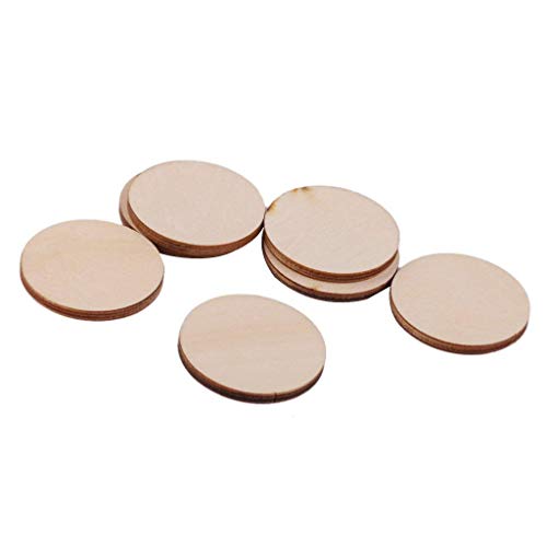 ndier 50 pcs redonda y adorno Multi uso Discos Círculo de madera para accesorios para la Vacaciones Craft (30 mm) papelería y Productos para oficina