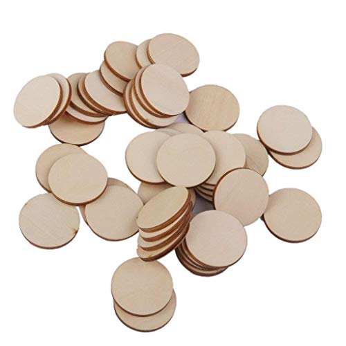 ndier 50 pcs redonda y adorno Multi uso Discos Círculo de madera para accesorios para la Vacaciones Craft (30 mm) papelería y Productos para oficina