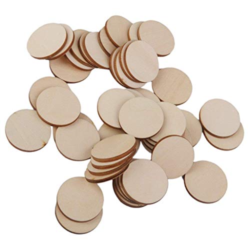 ndier 50 pcs redonda y adorno Multi uso Discos Círculo de madera para accesorios para la Vacaciones Craft (30 mm) papelería y Productos para oficina