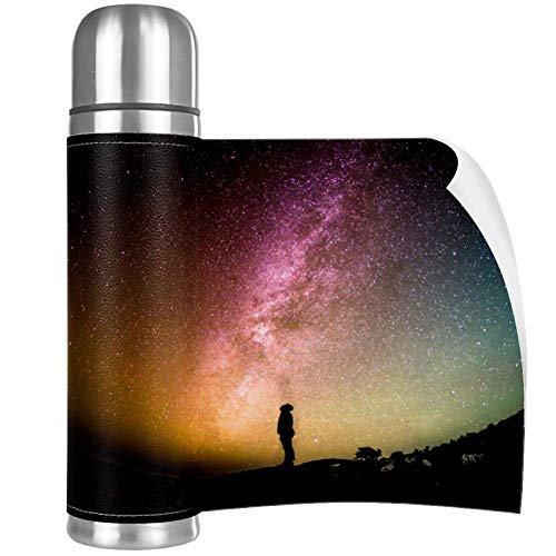 Nebulosa De Color Vía Láctea Taza De Aislamiento Vacío De Acero Inoxidable 500 Ml con Caño Termo Taza De Aislamiento Taza De Café De Viaje 26x6.7cm