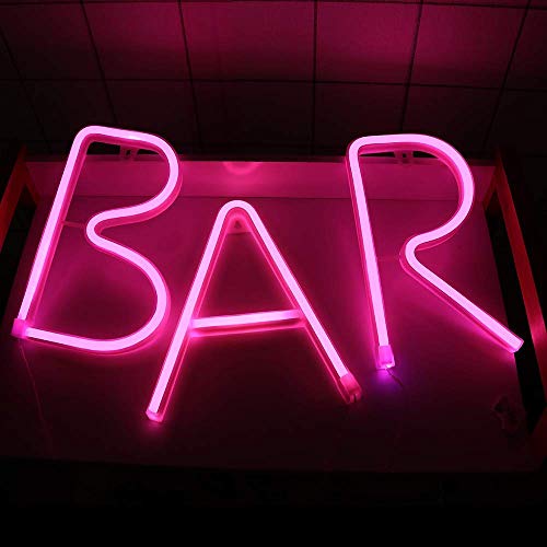 Neon Bar Light Sign LED Neon Carta Luz de la noche Luz de la carpa Palabra Decoración de la pared para Beer Bar Pub Suministros de fiesta recreativos