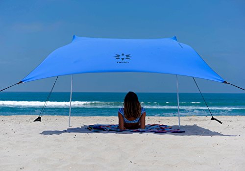 Neso Tienda de campaña Tents Beach con Ancla de Arena, toldo portátil Sunshade - 2.1m x 2.1m - Esquinas reforzadas patentadas(Bigaro Azul)