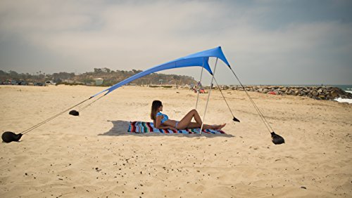 Neso Tienda de campaña Tents Beach con Ancla de Arena, toldo portátil Sunshade - 2.1m x 2.1m - Esquinas reforzadas patentadas(Bigaro Azul)