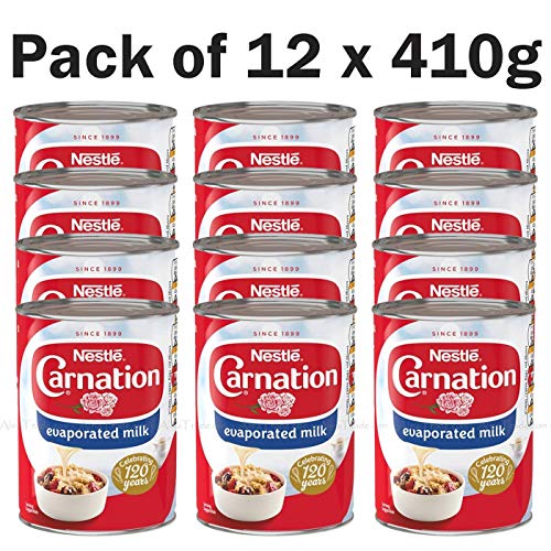 Nestle Carnation - Lata de postres con leche evaporada (12 unidades, 410 g)