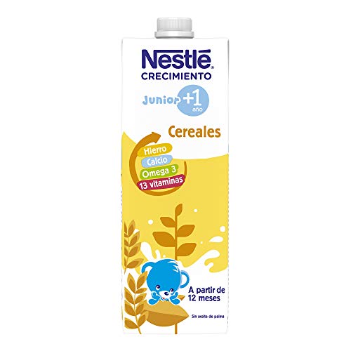 Nestlé Junior 1+ Cereales - Leche para niños a partir de 1 año - 6x1L, sin aceite de palma