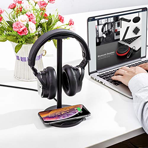 New Bee Cargador Inalámbrico Rápida 10/7.5/ 5W con Soporte Auriculares para iPhone XS MAX/XS/XR/X/ 8/8 Plus/, Samsung S9/ S9 Plus/ S8 / S8 Plus / S7 / S7 Edge / S6 / S6 Edge con indicador LED