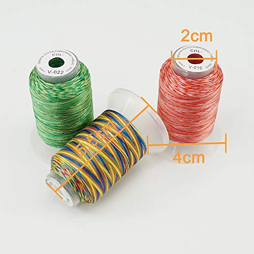 New brothread 12 Multi Colores 500M(550Y) Poliéster Bordado Máquina Hilo para Brother Babylock Janome Singer Pfaff Husqvarna Bernina Bordado Máquinas-Surtido1