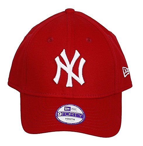 New Era 9FORTY - Gorra unisex para niños, color rojo / blanco, talla Joven ( Youth)