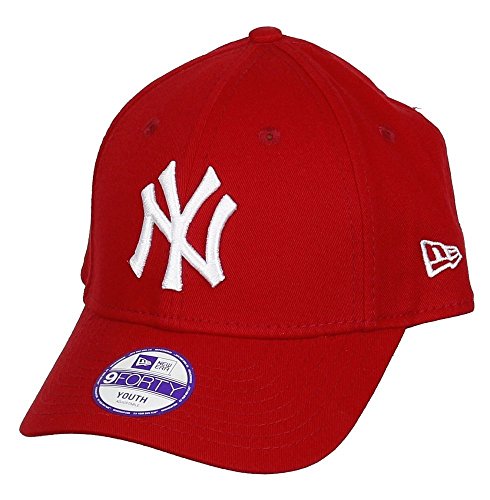 New Era 9FORTY - Gorra unisex para niños, color rojo / blanco, talla Joven ( Youth)