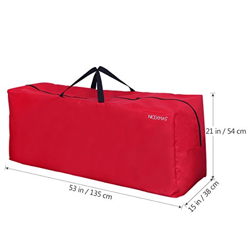 NICEXMAS - Bolsa de almacenamiento para árbol de Navidad, Rojo, 135 x 38 x 54 cm