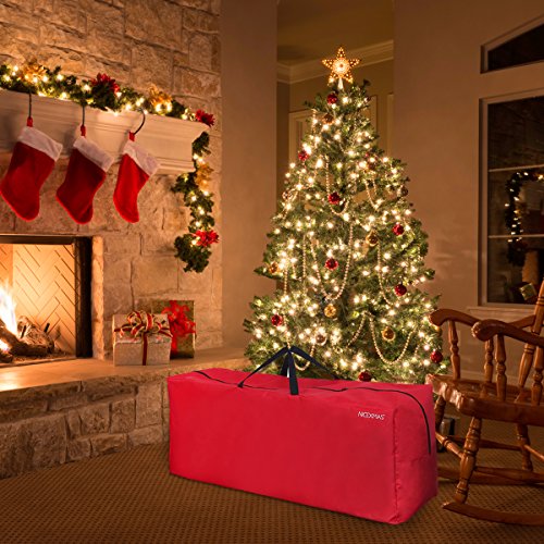 NICEXMAS - Bolsa de almacenamiento para árbol de Navidad, Rojo, 135 x 38 x 54 cm