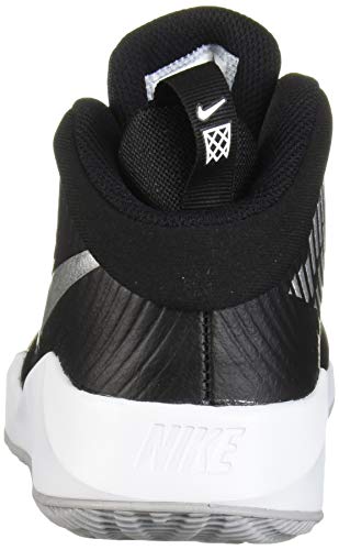 Nike Team Hustle D 9 (GS), Zapatos de Baloncesto Unisex Niños, Multicolor (Black/Metallic Silver/Wolf Grey/White 001), 39 EU