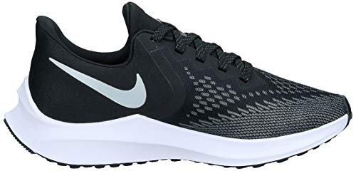 Nike Wmns Zoom Winflo 6, Zapatillas de Atletismo para Mujer, Multicolor (Black/White/Dark Grey/Mtlc Platinum 3), 43 EU