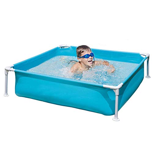 Niumen Piscina De Marco Rectangular, Piscina sobre El Suelo Mini Piscina De Marco Portátil con Válvula De Drenaje, Marco Desmontable Pro Steel Frame Piscina Rectangular con Marco De Acero