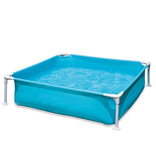 Niumen Piscina De Marco Rectangular, Piscina sobre El Suelo Mini Piscina De Marco Portátil con Válvula De Drenaje, Marco Desmontable Pro Steel Frame Piscina Rectangular con Marco De Acero