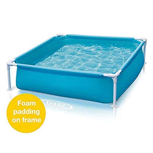 Niumen Piscina De Marco Rectangular, Piscina sobre El Suelo Mini Piscina De Marco Portátil con Válvula De Drenaje, Marco Desmontable Pro Steel Frame Piscina Rectangular con Marco De Acero