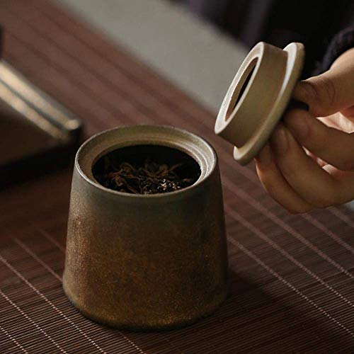 NJXM Cerámica Japonesa tee Dosen Porcelana De La Vendimia De Té Bote De Té 1 Piezas Tetera De Cerámica De Cerámica Sellada Tamaño del Bote Piedra Ware,B