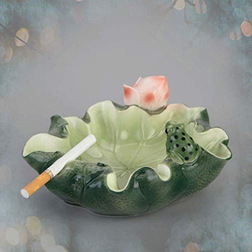 NMDD Cenicero de Cigarrillos de cerámica Fascinante Hecho a Mano, cenicero de Escritorio para decoración de Oficina en casa (Verde)