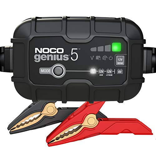 NOCO GENIUS5EU, Inteligente automático de 5A, Cargador 6V y 12V, mantenedor desulfatador de batería con compensación de Temperatura