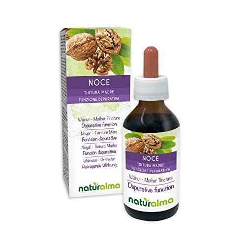 NOGAL (Juglans regia) cáscaras de los frutos o pericarpio y hojas Tintura Madre sin alcohol NATURALMA | Extracto líquido gotas 100 ml | Complemento alimenticio | Vegano