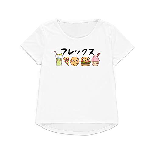 Nombre personalizado camiseta personalizada personalizada japonesa Kawaii lindo para hombre impreso camiseta Blanco blanco Medium