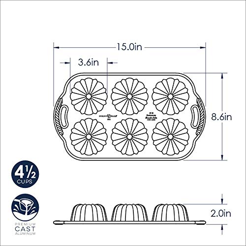 Nordic Ware 86237 - Molde (Aluminio, 328,7 mm, 219,2 mm, 50,8 mm, 975 g)