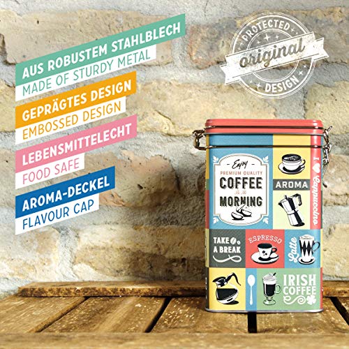 Nostalgic-Art 31115 Coffee Retro Aromadose| Blech Kaffee-Dose | Aromadeckel | Metall Kitchen, Plastic, Collage de café, 11 x 8 x 18 cm