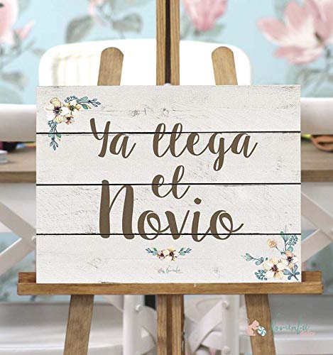 Noviembre Dulce Cartel de Boda Ya llega el Novio - Fondo Blanco