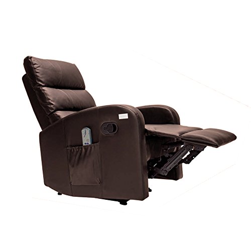 Novohogar Sillón de Masaje Comfort con Sistema de Calor Lumbar y 10 Motores Que Cubren Las 4 Zonas Corporales (Chocolate)