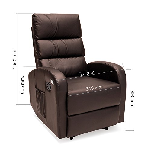 Novohogar Sillón de Masaje Comfort con Sistema de Calor Lumbar y 10 Motores Que Cubren Las 4 Zonas Corporales (Chocolate)