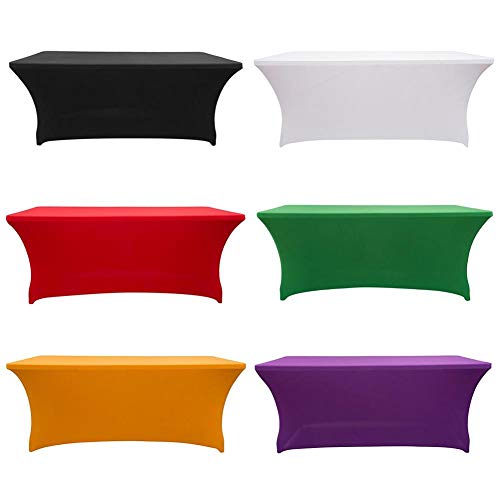 NOWAYTOSTART Paño Cubierta de Mesa Rectangular Spandex Elástica Cubierta de Mesa Paño Mantel Rectangular Elástico Funda,6ft 72"Largo x 30" Ancho x 30"para mesas Plegables estándar