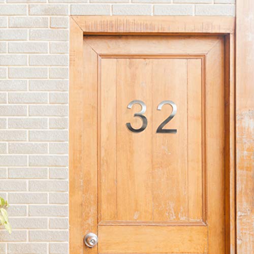 Número de calle en acero inoxidable para atornillar, altura 15,5 cm, número de casa, número de puerta de diseño (3)